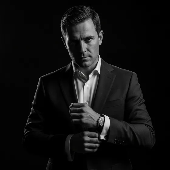 Black & white — AI-generated headshot example 2